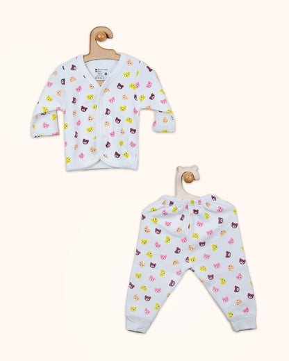 Bodycare White Red Thermal Set-Printed-Cotton-For Infants