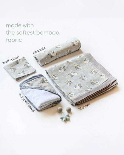 Cocoon Care Baby Shower Bedding Set-Pack of 5-Hedgehog Blossoms-Dreamy Delight Gift Pack-For Newborn