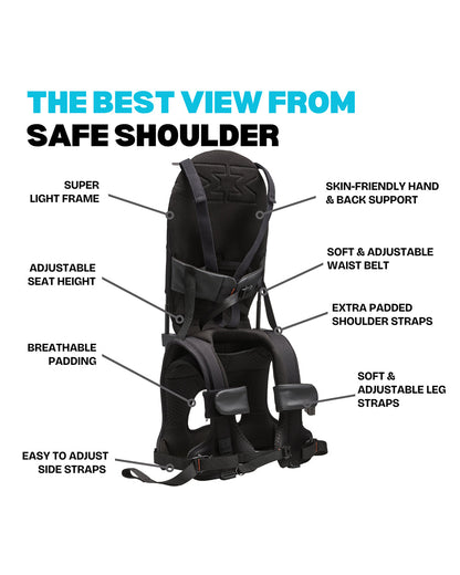 MiniMeis G5 Multipurpose Travel Backpack & Baby Shoulder Carrier-All In One Hero Parent Backpack With Baby Seat Solution-Black