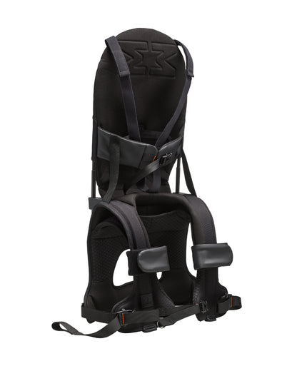 MiniMeis G5 Lightweight Baby Shoulder Carrier-Ergonomically Designed Arch for Balanced Weight Distribution and Parent Comfort-With Secured Seat Belt & Leg Straps-Easy to Fold-Padded Seat & Flexible Backrest-For 6M to 4Y (Upto 18 Kg)-Black Core