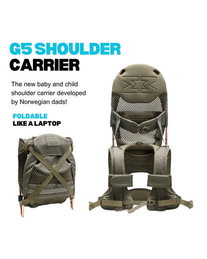 MiniMeis G5 Multipurpose Travel Backpack & Baby Shoulder Carrier-All In One Hero Parent Backpack With Baby Seat Solution-Olive Green