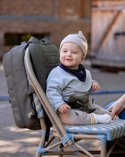MiniMeis G5 Multipurpose Travel Diaper Backpack-All In One Hero Parent Backpack With Baby Seat Solution-Connects With MiniMeis Baby Carrier & Opens 180° Like a Trolley-Olive Green