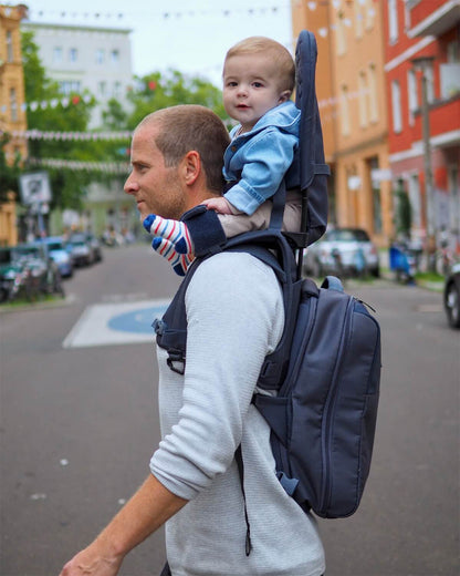 MiniMeis G5 Multipurpose Travel Backpack & Baby Shoulder Carrier-All In One Hero Parent Backpack With Baby Seat Solution-Black