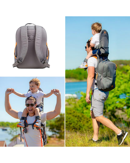 MiniMeis G5 Multipurpose Travel Diaper Backpack-All In One Hero Parent Backpack With Baby Seat Solution-Connects With MiniMeis Baby Carrier & Opens 180° Like a Trolley-Black