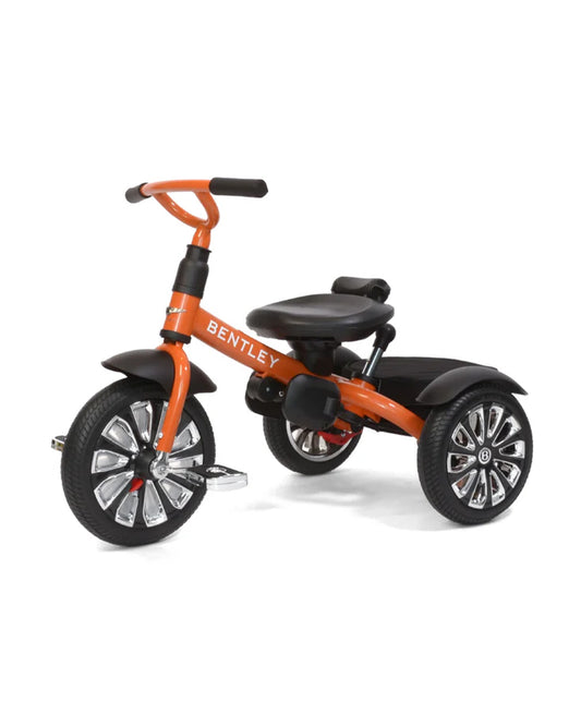 Bentley Mulliner 6 in 1 Trike Stroller-Continental GT Mulliner Style Replica Wheels-Cross Stiched & Cushioned Seats-With Bentley Badge & Anti Slip Pedals-For 6M to 5Y (Upto 25 Kg)-Mandarin