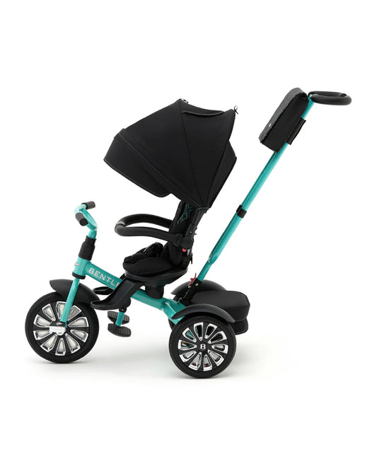 Bentley Mulliner 6 in 1 Trike Stroller-Continental GT Mulliner Style Replica Wheels-Cross Stiched & Cushioned Seats-With Bentley Badge & Anti Slip Pedals-For 6M to 5Y (Upto 25 Kg)-Celeste