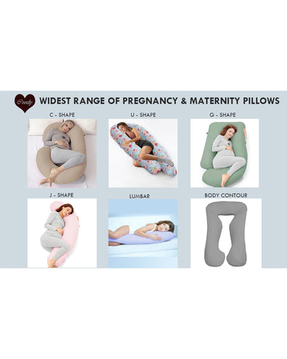 Coozly J shaped Pregnancy Pillow-Full Body-Light Pink-Microfibre-Removable & Washable Cover-For Maternity