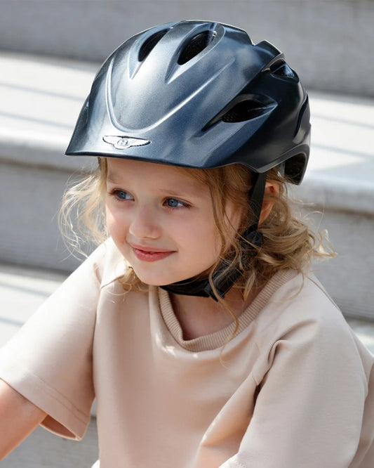 Bentlety Kids Safety Helmet-Breathable Bottom Cloth for Comfort-German Patented Fidlock Magentic Fastner-With Metal Bentley Badge-For Toddlers-For 2 to 5Y-Onyx Black