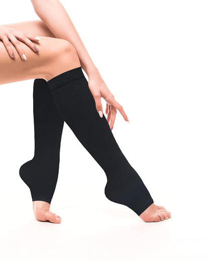Expertomind Compression Stockings-Knee Length-Black-Pain Relief & Support-During & After Pregnancy