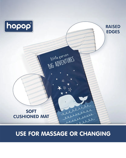 Hopop Waterproof Diaper Changing Mat-With Soft Cushions & PVC Cover-Whale