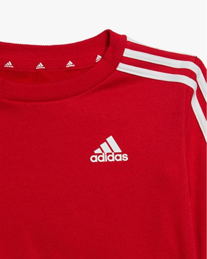 Adidas Red & Black Tracksuit-Solid-Cotton Blend-For Infants