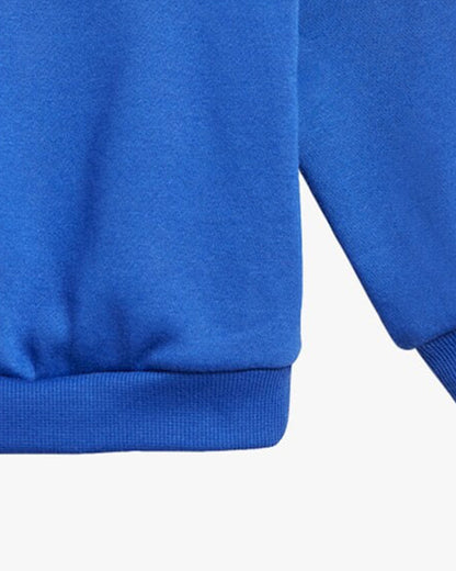 Adidas Blue & Light Grey Tracksuit-Solid-Cotton Blend-For Infants