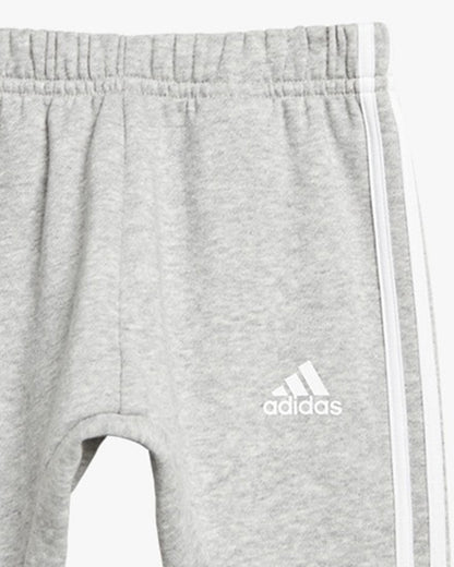 Adidas Blue & Light Grey Tracksuit-Solid-Cotton Blend-For Infants