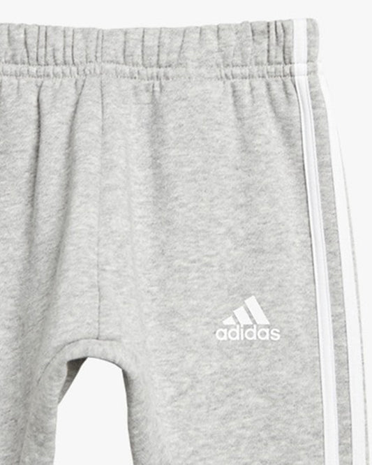 Adidas Blue & Light Grey Tracksuit-Solid-Cotton Blend-For Infants