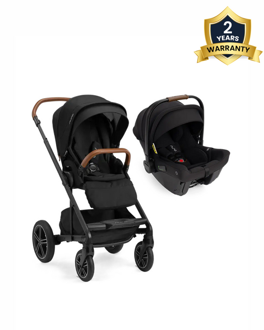 Nuna Mixx Next Baby Stroller With Cup Holder Height Adjustable Parent Handle Bar Big Rear Wheels Includes Rain Cover Post Adaptors 2 Years Warranty Pram for 0 to 4Y Upto 22 Kg Caviar Extra 5 Off duck...