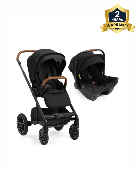 Nuna Mixx Next Baby Stroller & Pipa Urbn Car Seat Travel System-Stroller Features (Height Adjustable Parent Handle Bar, Reversible Seat, Upto 22 Kg)-Car Seat Features (Baseless ISOFIX, Side Impact Protection, Upto 13 Kg)-Caviar