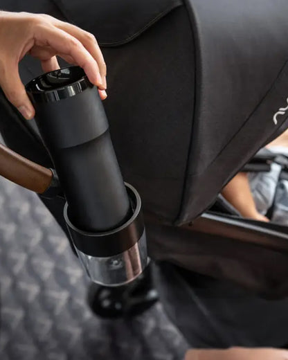Nuna TRVL Series Cup Holder-Dishwasher Safe-Secures Easily Onto Stroller Parent Handle Bar-Transparent