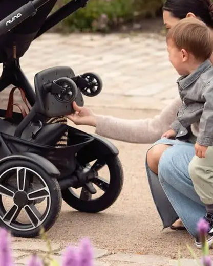 Nuna Demi Next Rider Board-Quick & Easy Attachment (No Adapters Required)-Non Skid Surface To Prevent Slipping-Folds Into Stroller Basket-Upto 20 Kg-Caviar