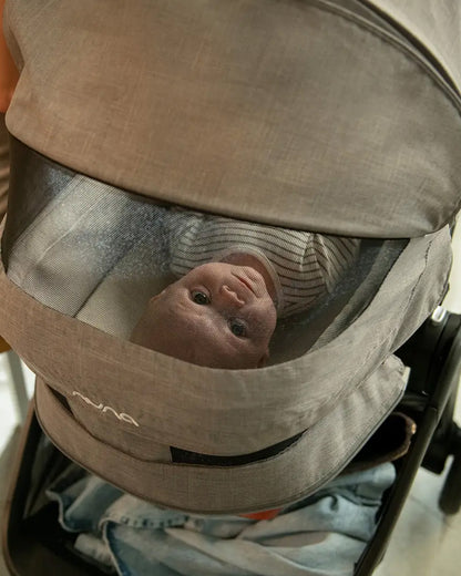 Nuna LYTL Baby Carry Cot-With Dream Drape & Ventilated Mesh Panel-Integrated Release Buttons-Compact & Flat Fold-Includes Rain Cover-2 Years Warranty-Upto 9 Kg-Thunder