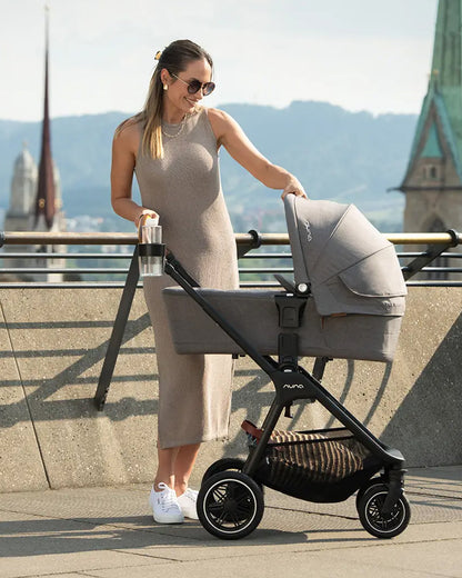 Nuna LYTL Baby Carry Cot-With Dream Drape & Ventilated Mesh Panel-Integrated Release Buttons-Compact & Flat Fold-Includes Rain Cover-2 Years Warranty-Upto 9 Kg-Thunder