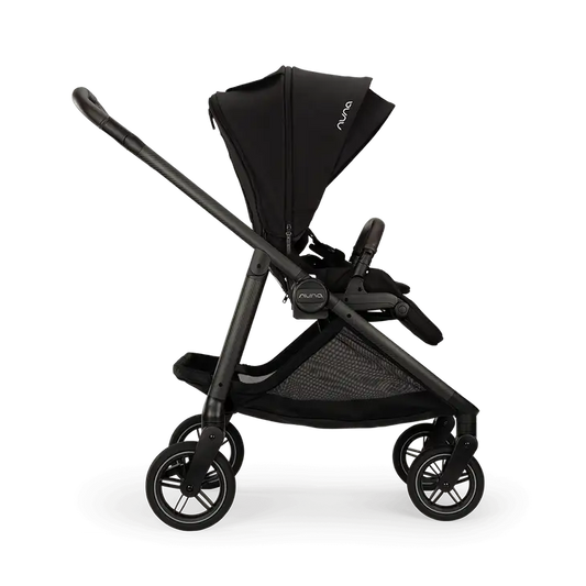 Nuna Swiv Baby Stroller-With All Wheel 360 Degree Rotation-3 Positions Adjustable Parent Handle Bar-One Hand Fold-Travel System Compatible-Includes Rain Cover, Travel bag, Cup Holder & Post Adaptors-2 Years Warranty-For 0 to 4Y (Upto 22 Kg)-Caviar