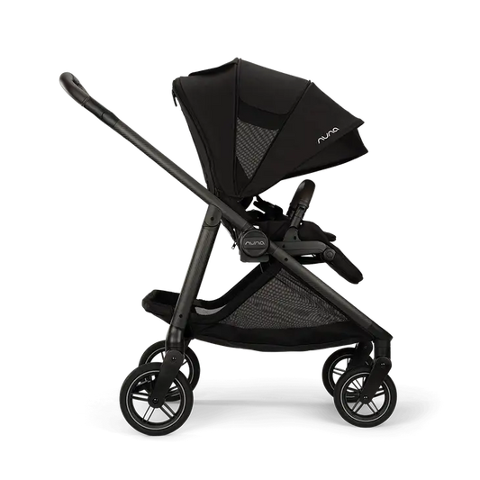 Nuna Swiv Baby Stroller-With All Wheel 360 Degree Rotation-3 Positions Adjustable Parent Handle Bar-One Hand Fold-Travel System Compatible-Includes Rain Cover, Travel bag, Cup Holder & Post Adaptors-2 Years Warranty-For 0 to 4Y (Upto 22 Kg)-Caviar