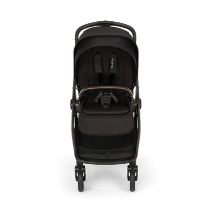 Nuna Swiv Baby Stroller-With All Wheel 360 Degree Rotation-3 Positions Adjustable Parent Handle Bar-One Hand Fold-Travel System Compatible-Includes Rain Cover, Travel bag, Cup Holder & Post Adaptors-2 Years Warranty-For 0 to 4Y (Upto 22 Kg)-Caviar