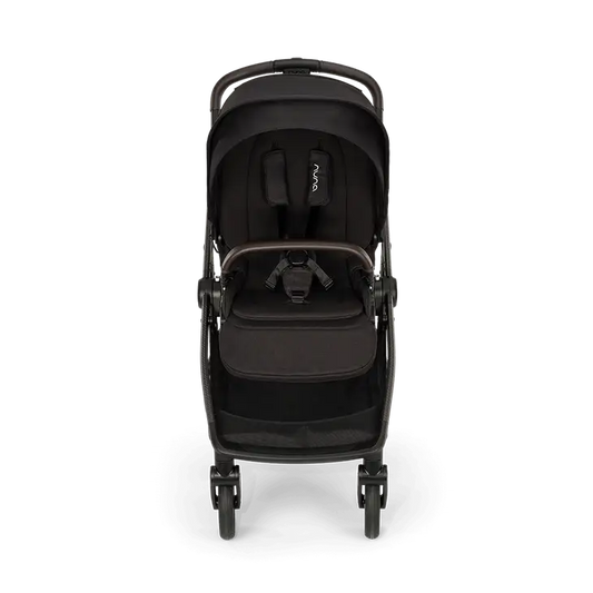 Nuna Swiv Baby Stroller-With All Wheel 360 Degree Rotation-3 Positions Adjustable Parent Handle Bar-One Hand Fold-Travel System Compatible-Includes Rain Cover, Travel bag, Cup Holder & Post Adaptors-2 Years Warranty-For 0 to 4Y (Upto 22 Kg)-Caviar