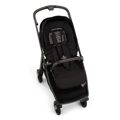 Nuna Swiv Baby Stroller-With All Wheel 360 Degree Rotation-3 Positions Adjustable Parent Handle Bar-One Hand Fold-Travel System Compatible-Includes Rain Cover, Travel bag, Cup Holder & Post Adaptors-2 Years Warranty-For 0 to 4Y (Upto 22 Kg)-Caviar