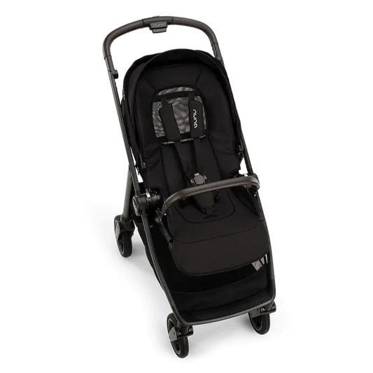 Nuna Swiv Baby Stroller-With All Wheel 360 Degree Rotation-3 Positions Adjustable Parent Handle Bar-One Hand Fold-Travel System Compatible-Includes Rain Cover, Travel bag, Cup Holder & Post Adaptors-2 Years Warranty-For 0 to 4Y (Upto 22 Kg)-Caviar