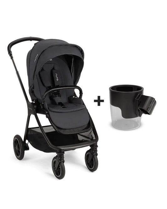 Nuna TRIV Next Baby Stroller-With Cup Holder-One Hand Fold-Includes Rain Cover & Post Adaptors-2 Years Warranty-Pram for 0 to 4Y (Upto 22Kg)-Ocean