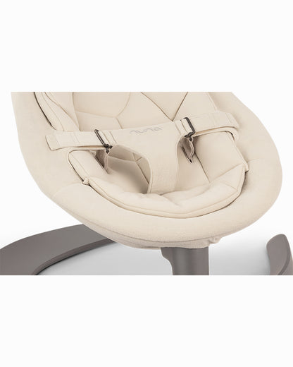 Nuna Leaf Grow Baby Bouncer-Organic Jersey Knit Cotton Insert-3 Ergonomic Recline Positions-With Toy Bar-2 Years Warranty-For Infants-Cloud