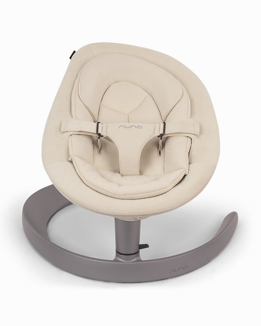 Nuna Leaf Grow Baby Bouncer-Organic Jersey Knit Cotton Insert-3 Ergonomic Recline Positions-With Toy Bar-2 Years Warranty-For Infants-Cloud