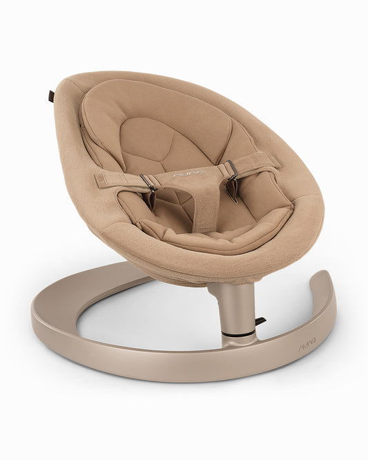 Nuna Leaf Grow Baby Bouncer-Organic Jersey Knit Cotton Insert-3 Ergonomic Recline Positions-With Toy Bar-2 Years Warranty-For Infants-Teddy