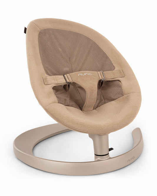 Nuna Leaf Grow Baby Bouncer-Organic Jersey Knit Cotton Insert-3 Ergonomic Recline Positions-With Toy Bar-2 Years Warranty-For Infants-Teddy