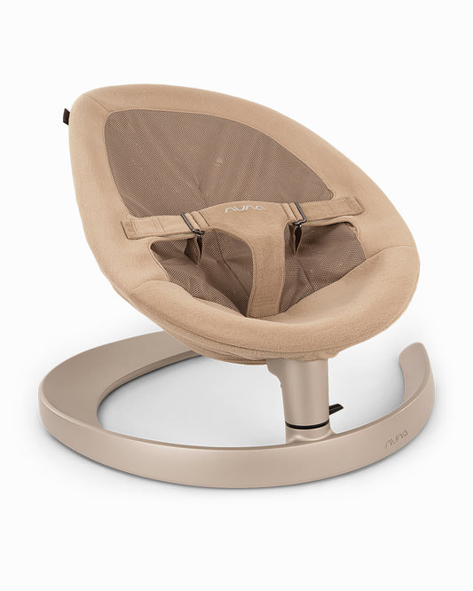 Nuna Leaf Grow Baby Bouncer-Organic Jersey Knit Cotton Insert-3 Ergonomic Recline Positions-With Toy Bar-2 Years Warranty-For Infants-Teddy