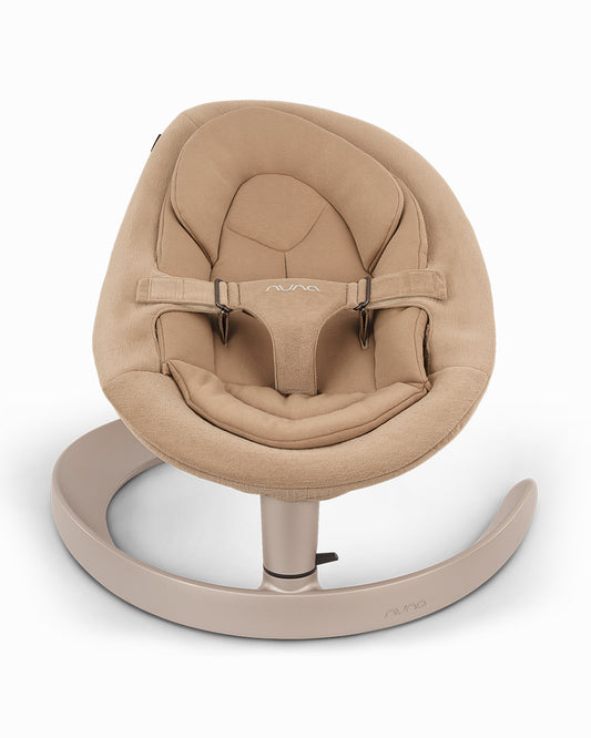 Nuna Leaf Grow Baby Bouncer-Organic Jersey Knit Cotton Insert-3 Ergonomic Recline Positions-With Toy Bar-2 Years Warranty-For Infants-Teddy