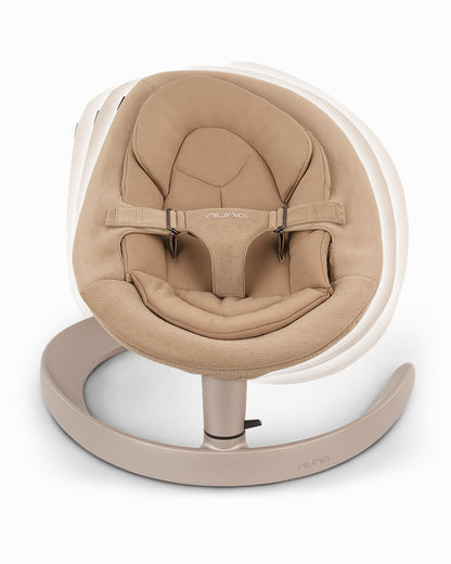 Nuna Leaf Grow Baby Bouncer-Organic Jersey Knit Cotton Insert-3 Ergonomic Recline Positions-With Toy Bar-2 Years Warranty-For Infants-Teddy