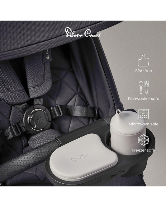Silver Cross Clic 2 Cabin Friendly Stroller-With Snack Tray-One Hand Fold-Includes Rain Cover-For 0 to 4Y (Upto 22 kg)-Latte