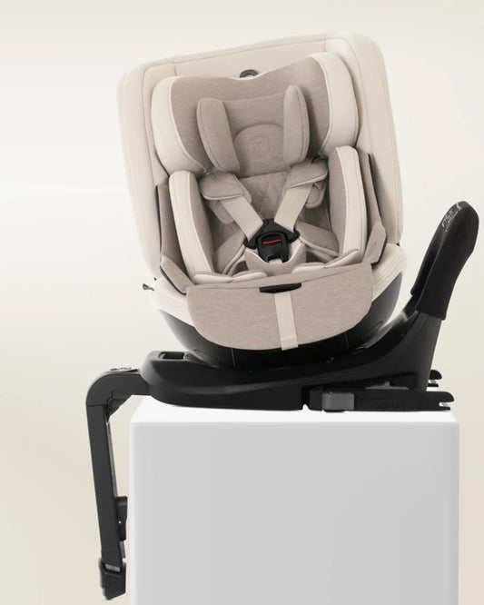 Silver Cross Motion 2 All Size 360 Baby Car Seat-Convertible Car Seat-Hydro Protect Removable & Leafproof Liner-EasyFit Sprung Safety Harness-3 Position Recline-0 M+ (Upto 12Y)-Almond