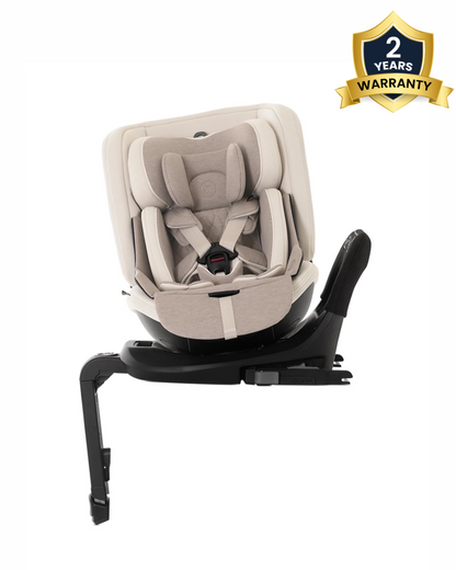 Silver Cross Motion 2 All Size 360 Baby Car Seat-Convertible Car Seat-Hydro Protect Removable & Leafproof Liner-EasyFit Sprung Safety Harness-3 Position Recline-0 M+ (Upto 12Y)-Almond