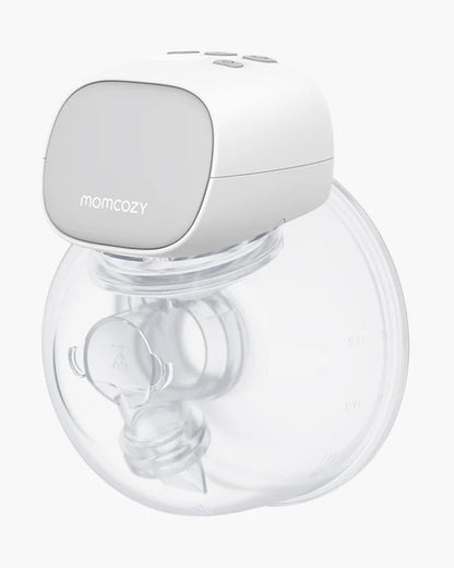 Momcozy S9 Pro Single Wearable Breast Pump-Portable, Silicone Material, With Long Battery Life-Flange Size 24mm-Hands free design with 2 modes and 9 Levels-LED Display-Quiet Motor-Grey