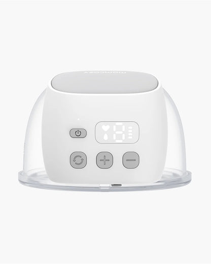 Momcozy S9 Pro Single Wearable Breast Pump-Portable, Silicone Material, With Long Battery Life-Flange Size 24mm-Hands free design with 2 modes and 9 Levels-LED Display-Quiet Motor-Grey