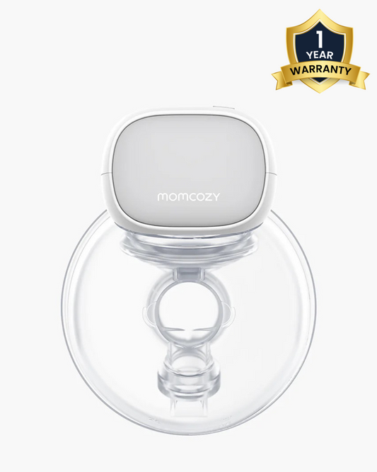 Momcozy S9 Pro Single Wearable Breast Pump-Portable, Silicone Material, With Long Battery Life-Flange Size 24mm-Hands free design with 2 modes and 9 Levels-LED Display-Quiet Motor-Grey