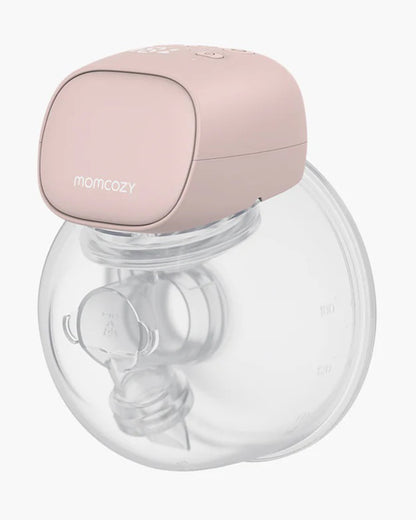 Momcozy S9 Pro Single Wearable Breast Pump-Portable, Silicone Material, With Long Battery Life-Flange Size 24mm-Hands free design with 2 modes and 9 Levels-LED Display-Quiet Motor-Pink