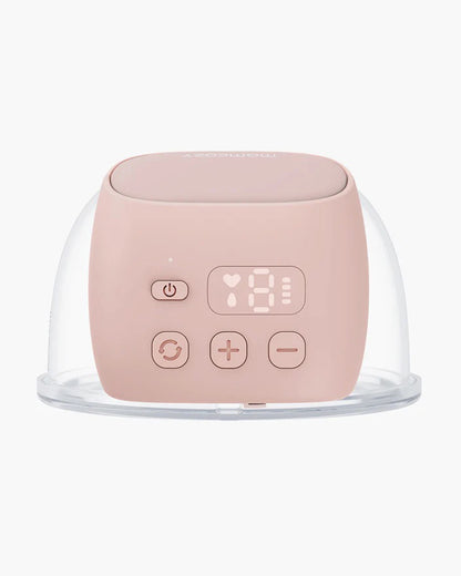 Momcozy S9 Pro Single Wearable Breast Pump-Portable, Silicone Material, With Long Battery Life-Flange Size 24mm-Hands free design with 2 modes and 9 Levels-LED Display-Quiet Motor-Pink
