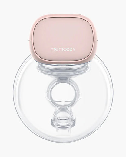 Momcozy S9 Pro Single Wearable Breast Pump-Portable, Silicone Material, With Long Battery Life-Flange Size 24mm-Hands free design with 2 modes and 9 Levels-LED Display-Quiet Motor-Pink