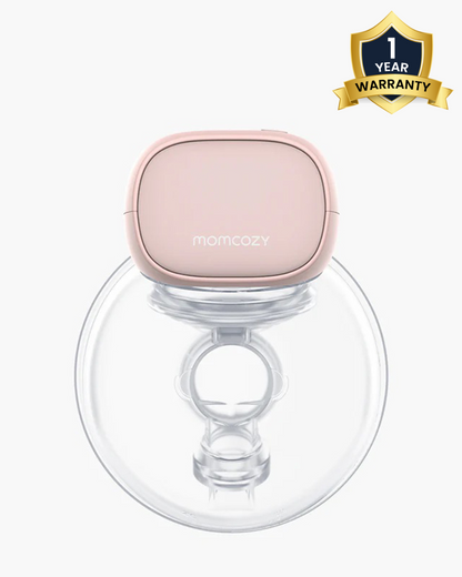 Momcozy S9 Pro Single Wearable Breast Pump-Portable, Silicone Material, With Long Battery Life-Flange Size 24mm-Hands free design with 2 modes and 9 Levels-LED Display-Quiet Motor-Pink