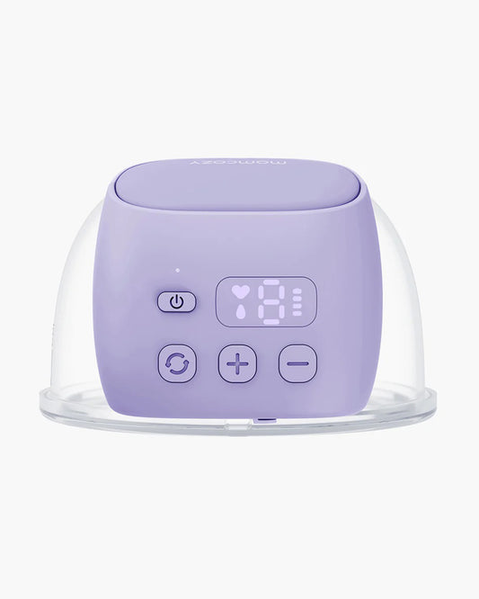Momcozy S9 Pro Single Wearable Breast Pump-Portable, Silicone Material, With Long Battery Life-Flange Size 24mm-Hands free design with 2 modes and 9 Levels-LED Display-Quiet Motor-Lilac
