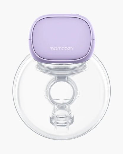 Momcozy S9 Pro Single Wearable Breast Pump-Portable, Silicone Material, With Long Battery Life-Flange Size 24mm-Hands free design with 2 modes and 9 Levels-LED Display-Quiet Motor-Lilac